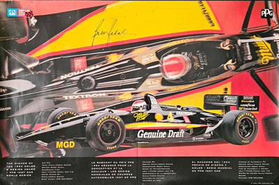 Autographed - Bobby Rahal’s 1994 PPG Color and Design Winning Indy car 36x24